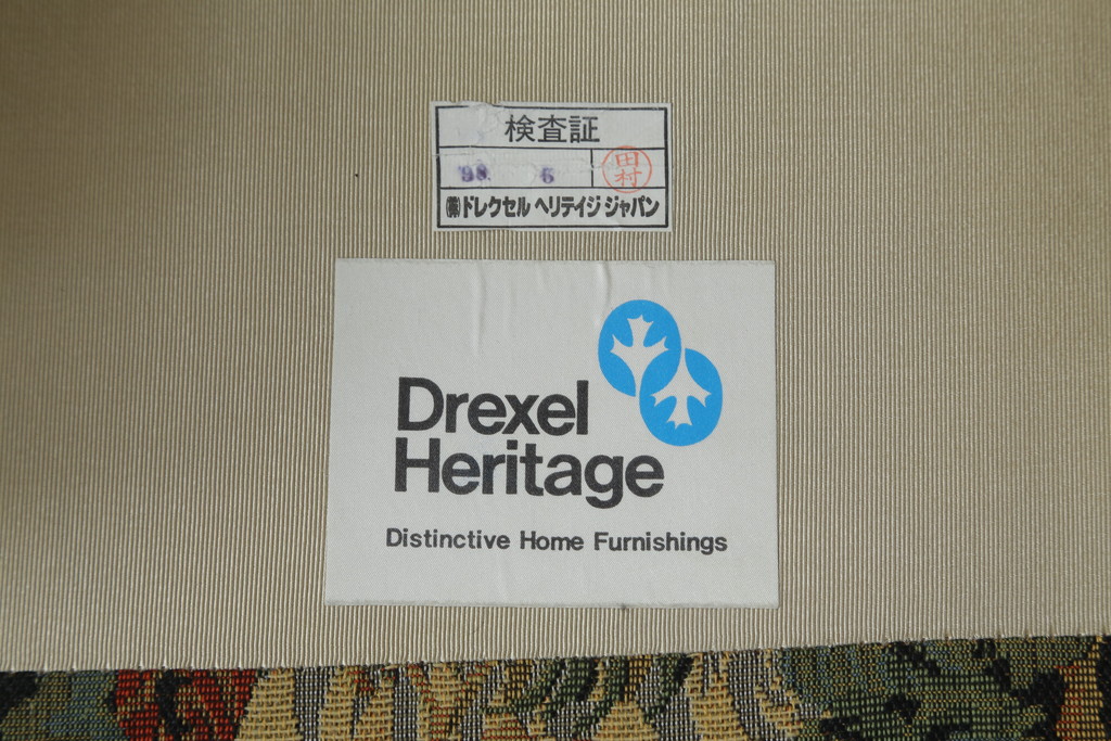 中古　美品　DREXEL HERITAGE(ドレクセルヘリテイジ)　個性の光るファブリックがステキな1人掛けソファ(一人掛けソファ、アームチェア)(R-057054)