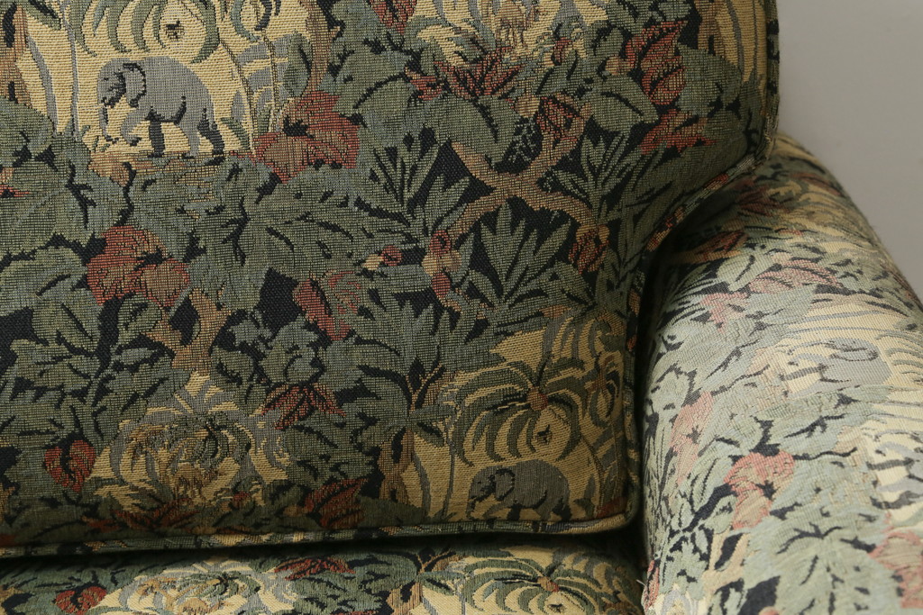 中古　美品　DREXEL HERITAGE(ドレクセルヘリテイジ)　個性の光るファブリックがステキな1人掛けソファ(一人掛けソファ、アームチェア)(R-057055)