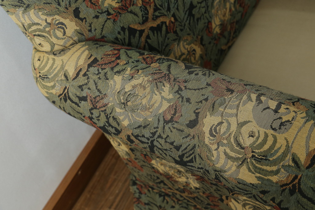 中古　美品　DREXEL HERITAGE(ドレクセルヘリテイジ)　個性の光るファブリックがステキな1人掛けソファ(一人掛けソファ、アームチェア)(R-057055)