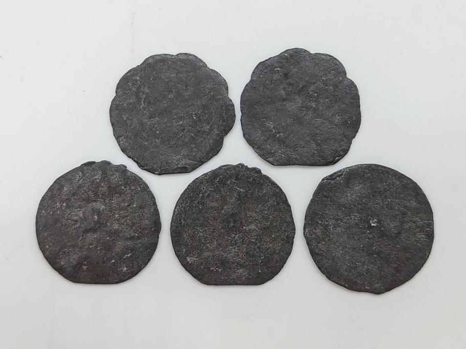 金太郎　軍人　不動明王?　時代を重ねた味わい深い鉛面子5点セット(鉛めんこ、メンコ、仏、玩具、おもちゃ)(R-083050)
