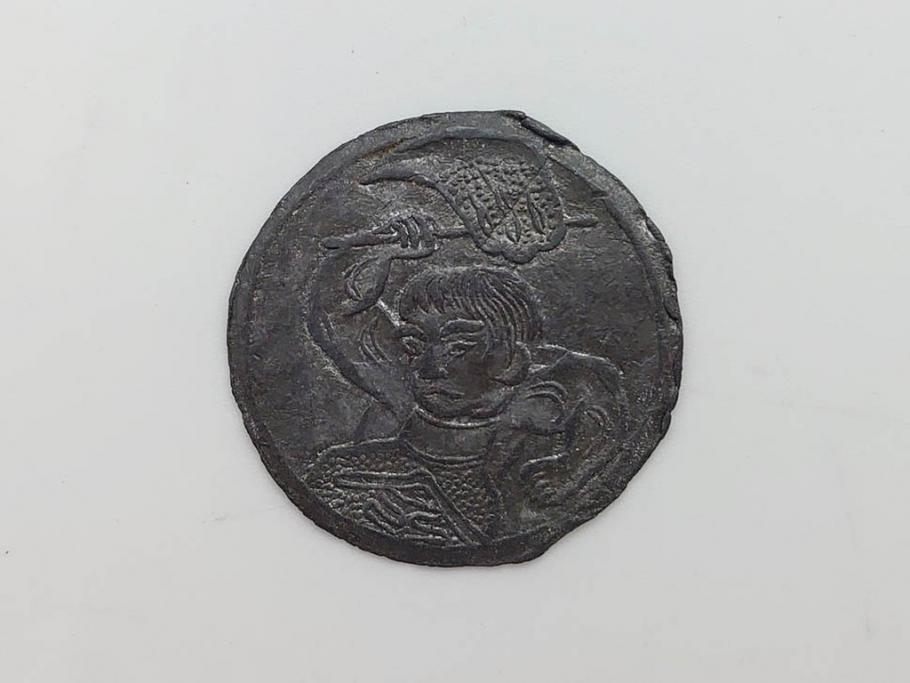 金太郎　軍人　不動明王?　時代を重ねた味わい深い鉛面子5点セット(鉛めんこ、メンコ、仏、玩具、おもちゃ)(R-083050)