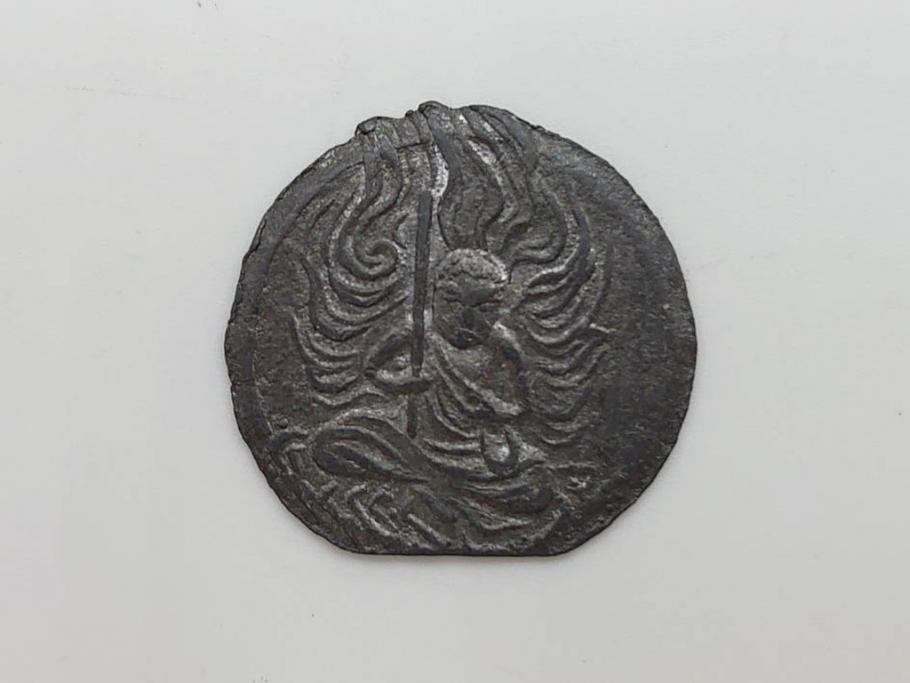 金太郎　軍人　不動明王?　時代を重ねた味わい深い鉛面子5点セット(鉛めんこ、メンコ、仏、玩具、おもちゃ)(R-083050)