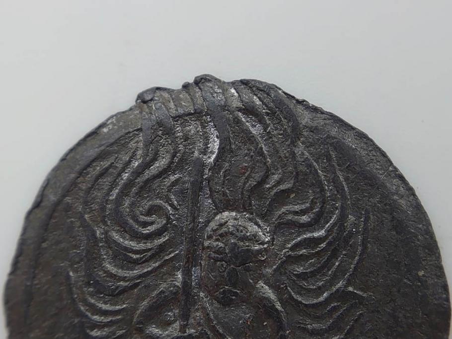 金太郎　軍人　不動明王?　時代を重ねた味わい深い鉛面子5点セット(鉛めんこ、メンコ、仏、玩具、おもちゃ)(R-083050)
