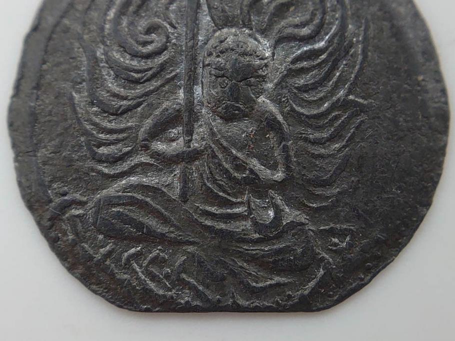 金太郎　軍人　不動明王?　時代を重ねた味わい深い鉛面子5点セット(鉛めんこ、メンコ、仏、玩具、おもちゃ)(R-083050)