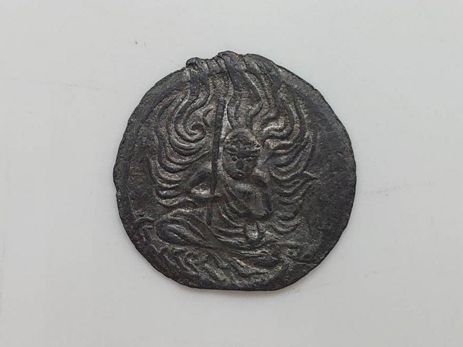 金太郎　軍人　不動明王?　時代を重ねた味わい深い鉛面子5点セット(鉛めんこ、メンコ、仏、玩具、おもちゃ)(R-083050)