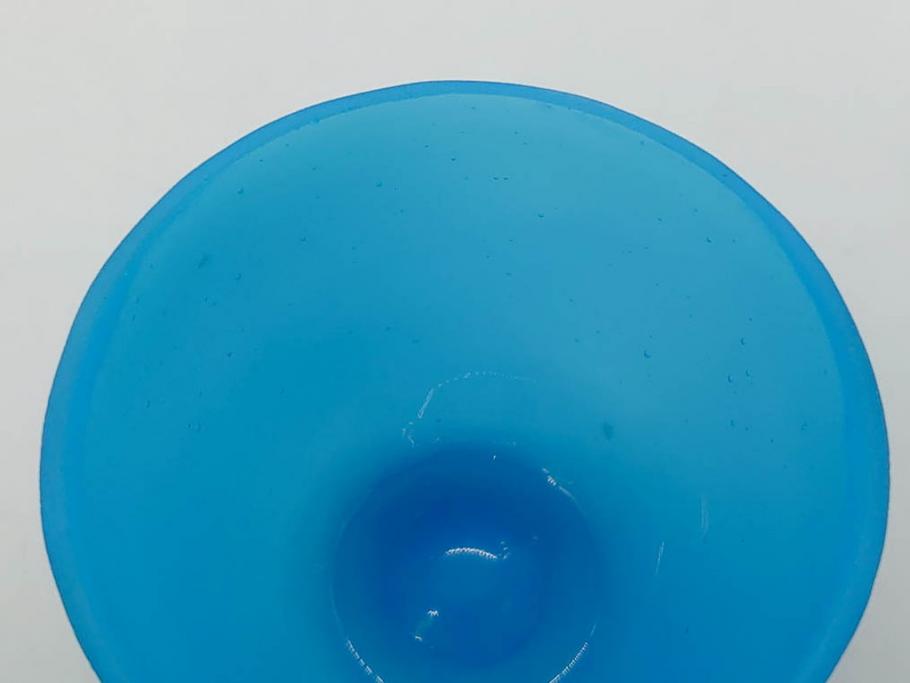大正～昭和初期　菓子型　ギヤマン　涼やかな雰囲気の小鉢3点セット(深皿、深鉢、和ガラス、硝子)(R-083030)