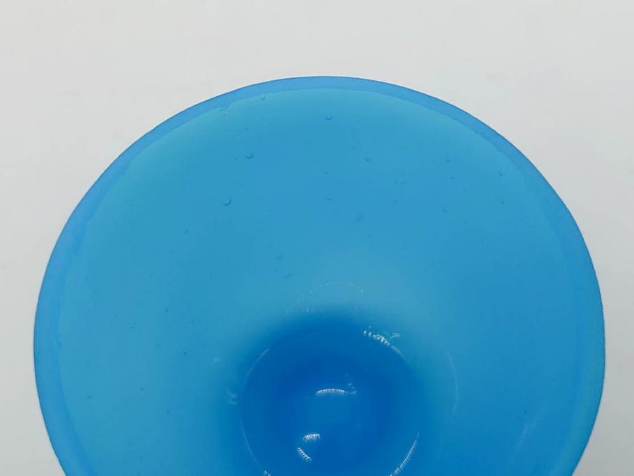 大正～昭和初期　菓子型　ギヤマン　涼やかな雰囲気の小鉢3点セット(深皿、深鉢、和ガラス、硝子)(R-083030)