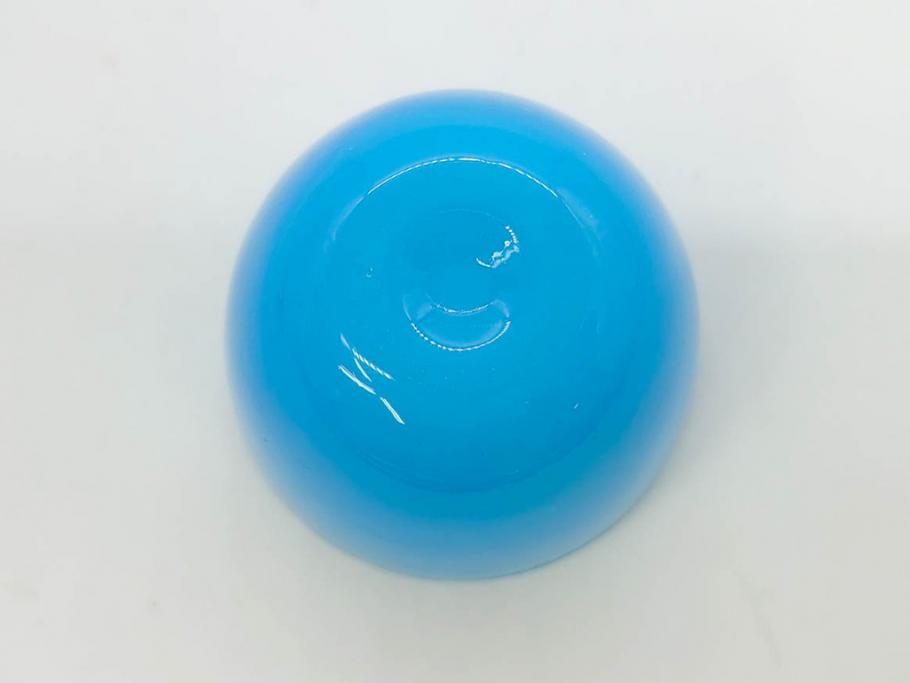 大正～昭和初期　菓子型　ギヤマン　涼やかな雰囲気の小鉢3点セット(深皿、深鉢、和ガラス、硝子)(R-083030)