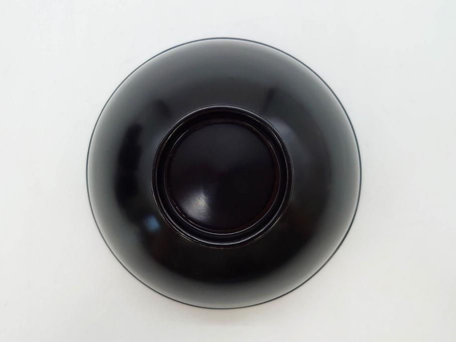 明治～大正期　輪島塗　木製　気品ある金蒔絵が美しいお椀9客セット(漆器、漆芸、蓋付き、汁椀、吸物椀、和食器)(R-083052)
