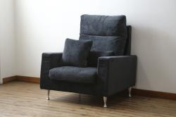 中古　超美品　高級品　TAKUMI(匠)ソファ　RIAN(利庵)シリーズ　PF　ハイバックソファ　ゆったりとした寛ぎの時間を演出する一人掛けソファ(1P、1人掛け、イス、椅子)(定価約50万円)(R-083012)