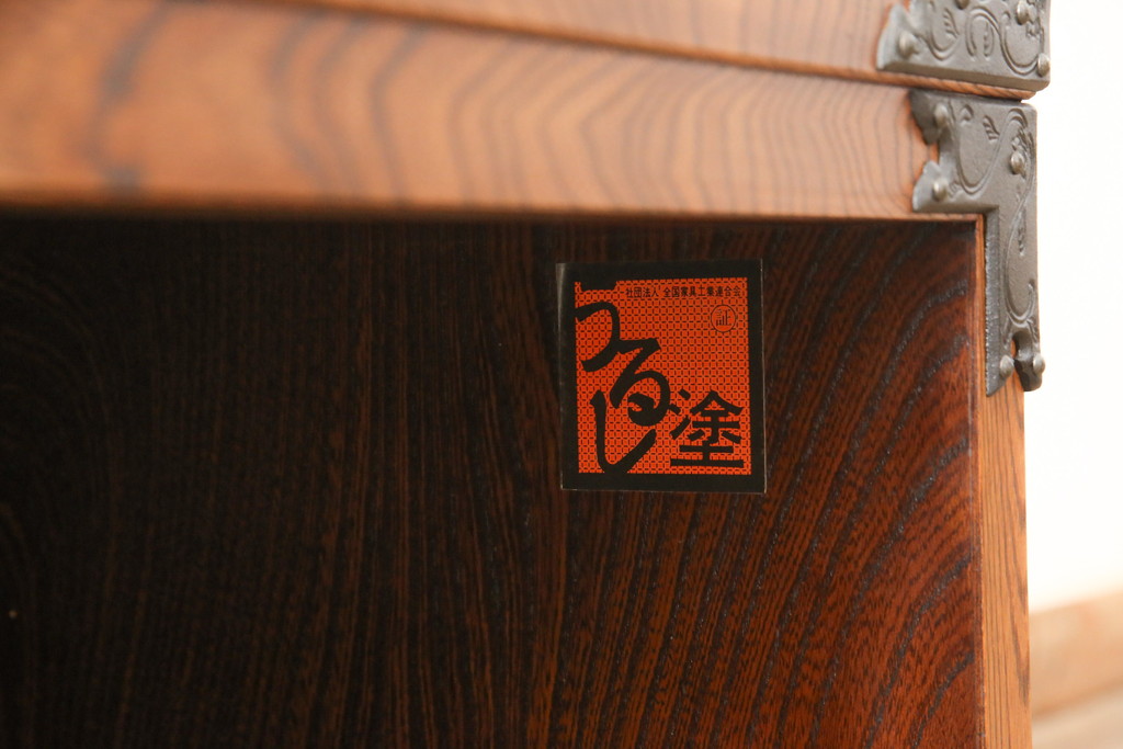 中古　国産　職人手造り　丁寧な仕事ぶりが感じられるテレビ台(テレビボード、ローボード、収納棚、民芸家具)(R-058092)