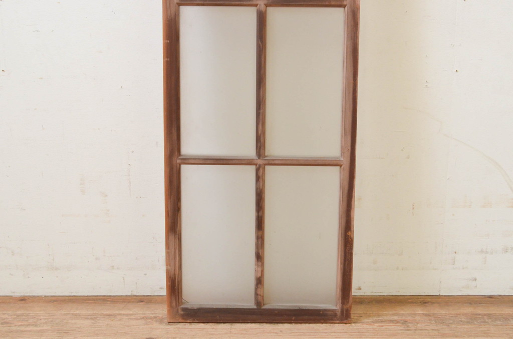 アンティーク建具　レトロなお部屋作りにおすすめなFIX窓1枚(嵌め殺し、フィックス、ガラス窓)(R-069537)
