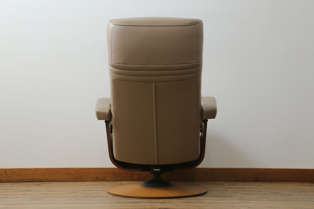 中古　カリモク家具(karimoku)　ザ・ファースト(THE FIRST)　RU71　上質なくつろぎの時間を演出するリクライニングチェア(リクライニングソファ、リクライナー、アームチェア、回転チェア、1人掛け、一人掛け)(R-075773)