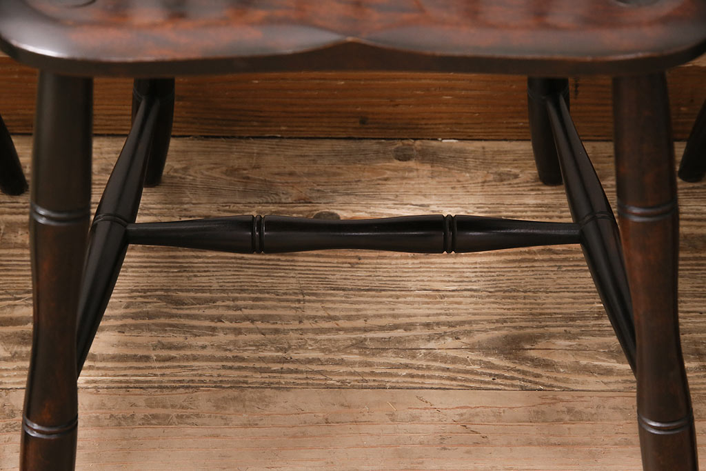 ビンテージ　松本民芸家具　美しいシルエットが魅力の#72リーチ型チェア4脚セット(ダイニングチェア、椅子)(R-047675)