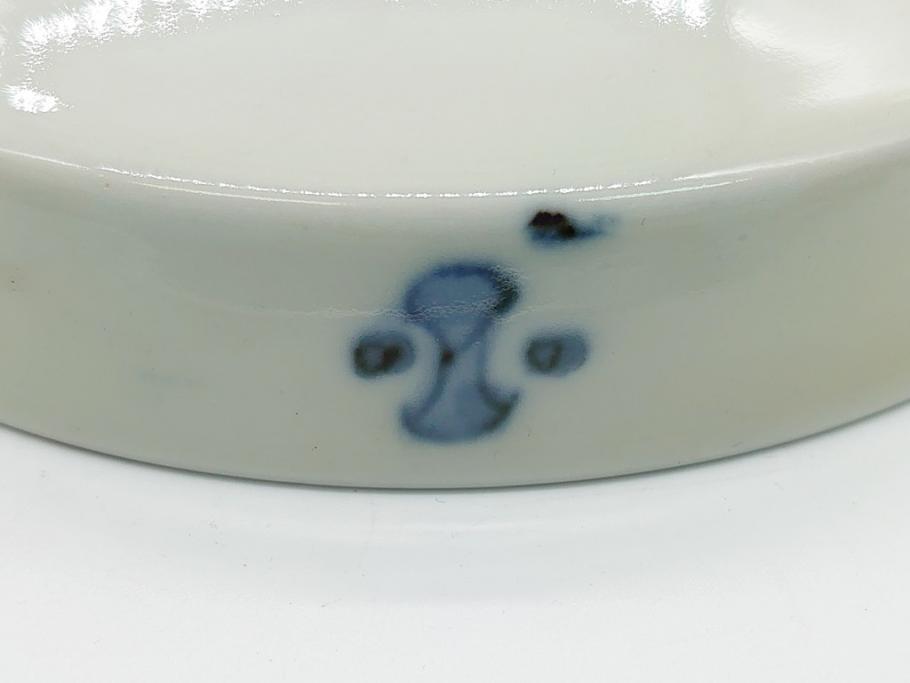 幕末〜明治期　伊万里焼　金襴手　色絵　染付　花桃文　5.4寸皿　約16.5cm　煌びやかで豪華な絵付けの深皿2枚セット(五寸四分、和皿、中皿、和食器)(R-062118)