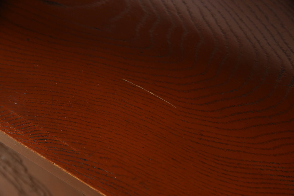 和製アンティーク　明治大正期　螺鈿(ラデン)　漆塗り　味わい深い朱塗りの色合いが上質な和の空間を演出する飾り棚(茶棚、茶箪笥、収納棚、戸棚、サイドキャビネット、サイドボード)(R-062499)