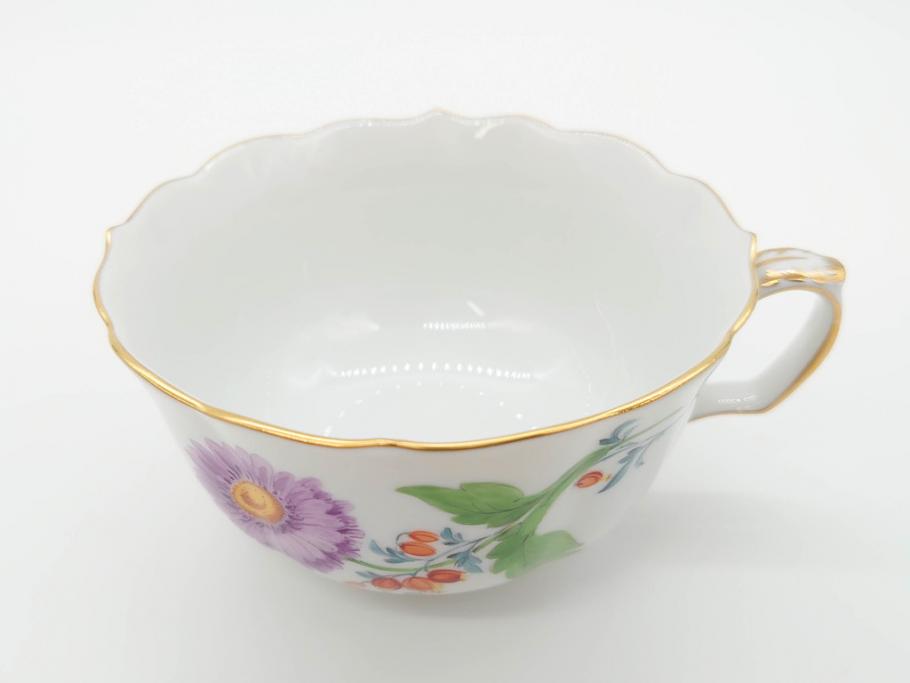 ドイツ　マイセン　Meissen　ベーシックフラワー　二つ花　ティータイムが華やかになるティーカップ&ソーサー2客セット(洋食器、C&S)(R-070193)
