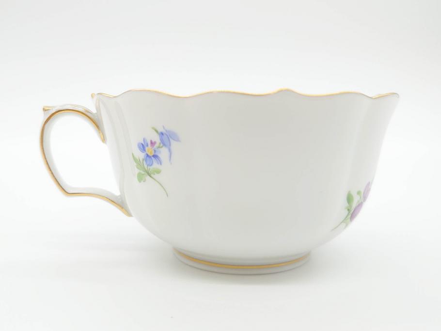 ドイツ　マイセン　Meissen　ベーシックフラワー　二つ花　ティータイムが華やかになるティーカップ&ソーサー2客セット(洋食器、C&S)(R-070193)