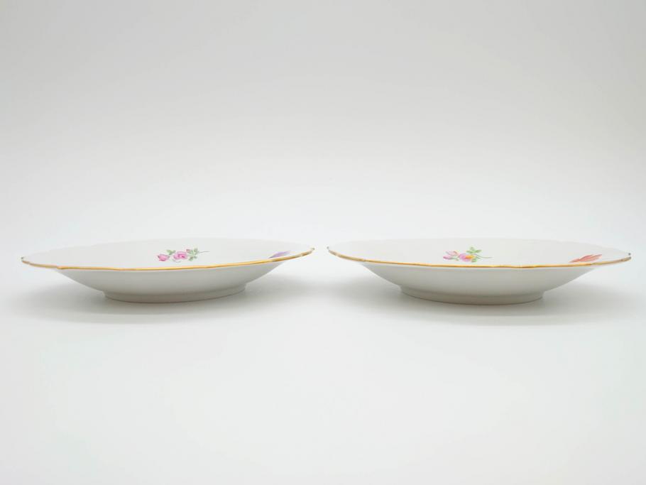 ドイツ　マイセン　Meissen　ベーシックフラワー　二つ花　ティータイムが華やかになるティーカップ&ソーサー2客セット(洋食器、C&S)(R-070193)