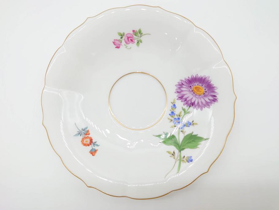 ドイツ　マイセン　Meissen　ベーシックフラワー　二つ花　ティータイムが華やかになるティーカップ&ソーサー2客セット(洋食器、C&S)(R-070193)
