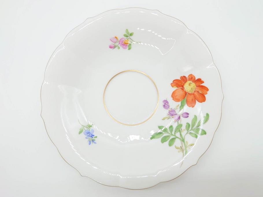 ドイツ　マイセン　Meissen　ベーシックフラワー　二つ花　ティータイムが華やかになるティーカップ&ソーサー2客セット(洋食器、C&S)(R-070193)