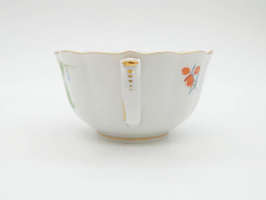 ドイツ　マイセン　Meissen　ベーシックフラワー　二つ花　ティータイムが華やかになるティーカップ&ソーサー3客セット(洋食器、C&S)(R-070195)