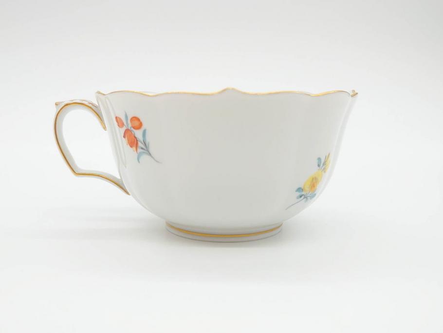 ドイツ　マイセン　Meissen　ベーシックフラワー　二つ花　ティータイムが華やかになるティーカップ&ソーサー3客セット(洋食器、C&S)(R-070195)