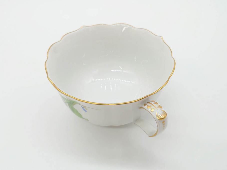 ドイツ　マイセン　Meissen　ベーシックフラワー　二つ花　ティータイムが華やかになるティーカップ&ソーサー3客セット(洋食器、C&S)(R-070195)