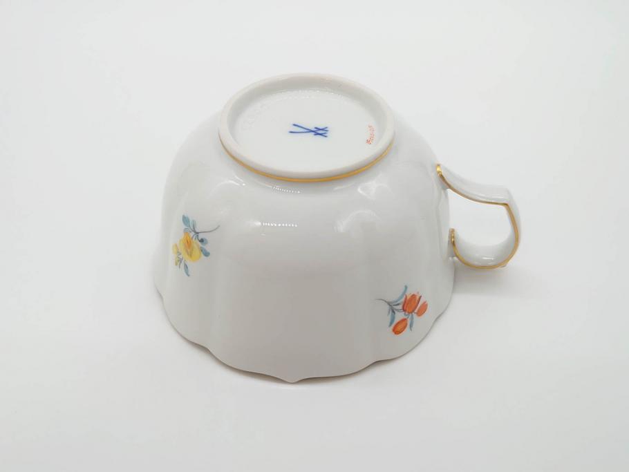 ドイツ　マイセン　Meissen　ベーシックフラワー　二つ花　ティータイムが華やかになるティーカップ&ソーサー3客セット(洋食器、C&S)(R-070195)