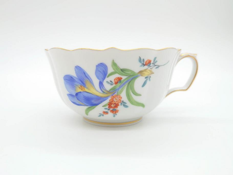 ドイツ　マイセン　Meissen　ベーシックフラワー　二つ花　ティータイムが華やかになるティーカップ&ソーサー3客セット(洋食器、C&S)(R-070195)