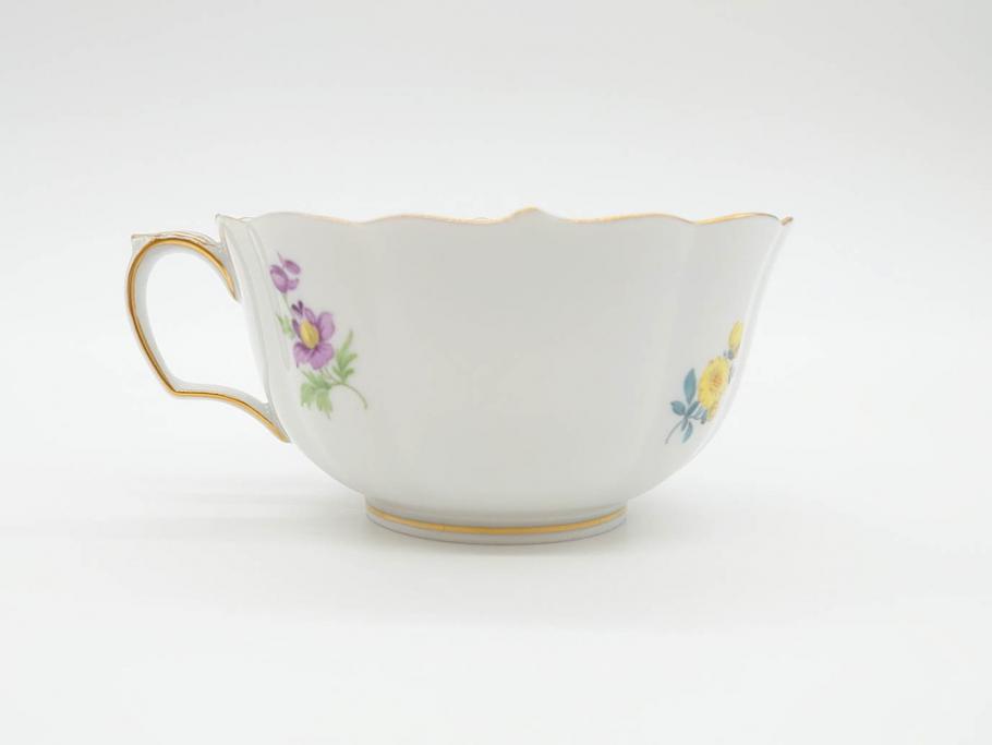 ドイツ　マイセン　Meissen　ベーシックフラワー　二つ花　ティータイムが華やかになるティーカップ&ソーサー3客セット(洋食器、C&S)(R-070195)