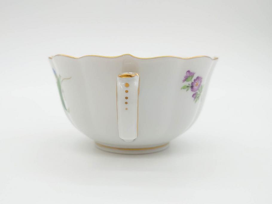 ドイツ　マイセン　Meissen　ベーシックフラワー　二つ花　ティータイムが華やかになるティーカップ&ソーサー3客セット(洋食器、C&S)(R-070195)