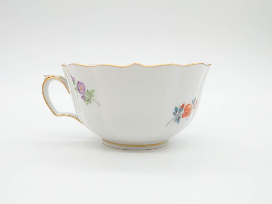 ドイツ　マイセン　Meissen　ベーシックフラワー　二つ花　ティータイムが華やかになるティーカップ&ソーサー3客セット(洋食器、C&S)(R-070195)