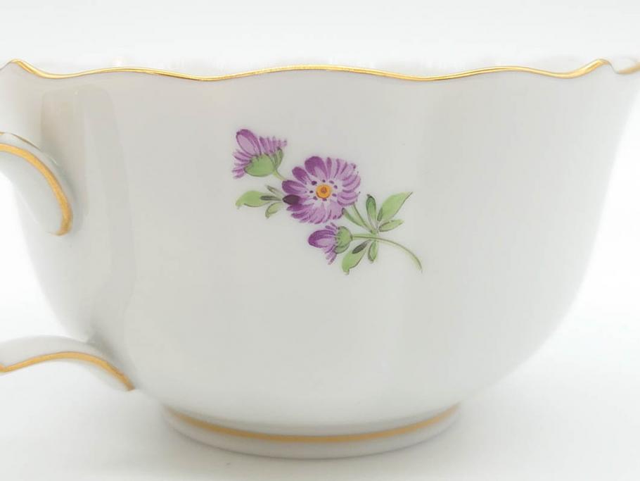 ドイツ　マイセン　Meissen　ベーシックフラワー　二つ花　ティータイムが華やかになるティーカップ&ソーサー3客セット(洋食器、C&S)(R-070195)