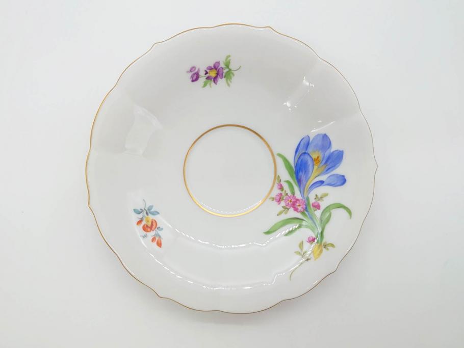 ドイツ　マイセン　Meissen　ベーシックフラワー　二つ花　ティータイムが華やかになるティーカップ&ソーサー3客セット(洋食器、C&S)(R-070195)