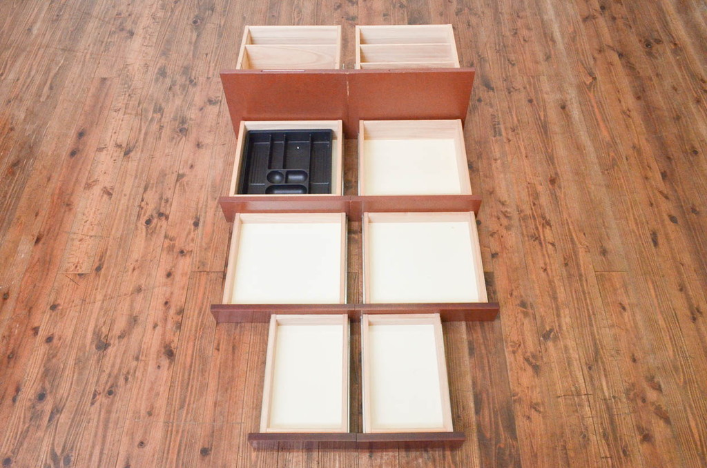中古　オーダー家具　重厚な佇まいが魅力的な両袖デスク(机、ワークデスク、在宅用、在宅ワーク用)(定価約70万円)(R-074238)