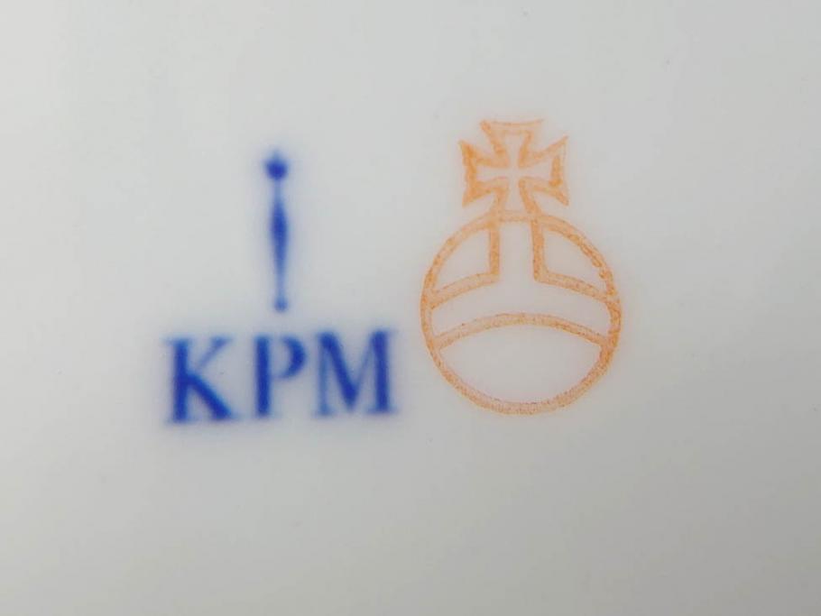 ベルリン　KPM(ベルリン王立磁器製陶所)　KURLAND　クアランド　クラシックな雰囲気溢れるティーカップ&ソーサー3客セット(ケーピーエムベルリン、C&S、王笏、洋食器)(R-070197)