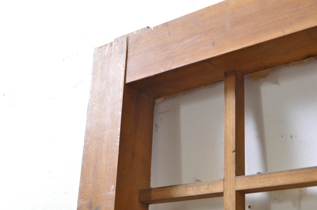 アンティーク建具　和の雰囲気を高める升目(マス目)格子蔵戸1枚(きつね格子、狐格子、引き戸、格子戸、障子戸)(R-069031)