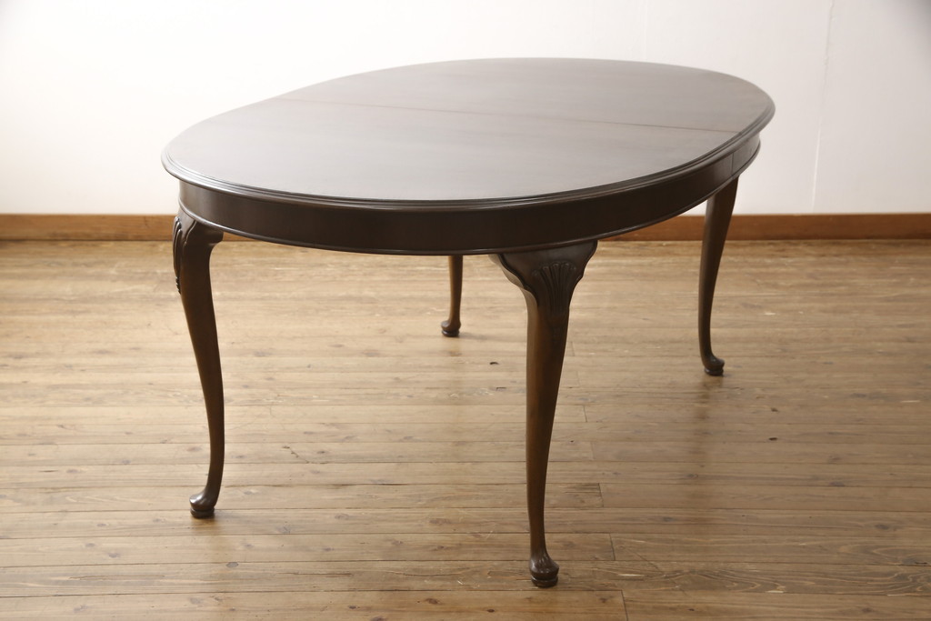 中古　DREXEL HERITAGE(ドレクセルヘリテイジ)　マホガニー材　品のある佇まいが美しいダイニングテーブル(エクステンションテーブル)(R-057186)