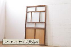 アンティーク建具　明治大正期　総ケヤキ材　腰板の金具が重厚感を高める富山蔵戸(玄関戸、玄関ドア、引き戸)(R-051229)