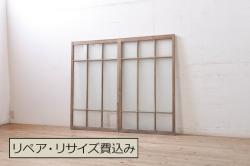 アンティーク建具　漆塗り　総欅(ケヤキ)材　重厚感のある佇まいが魅力の蔵戸1枚(玄関戸、引き戸)(R-064135)