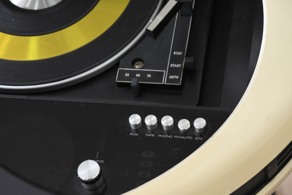 アメリカビンテージ　Weltron2005　stereo system record player スペースエイジな空間造りに最適なレコードプレイヤー(ディスプレイ、店舗什器、ヴィンテージ)(R-082434)