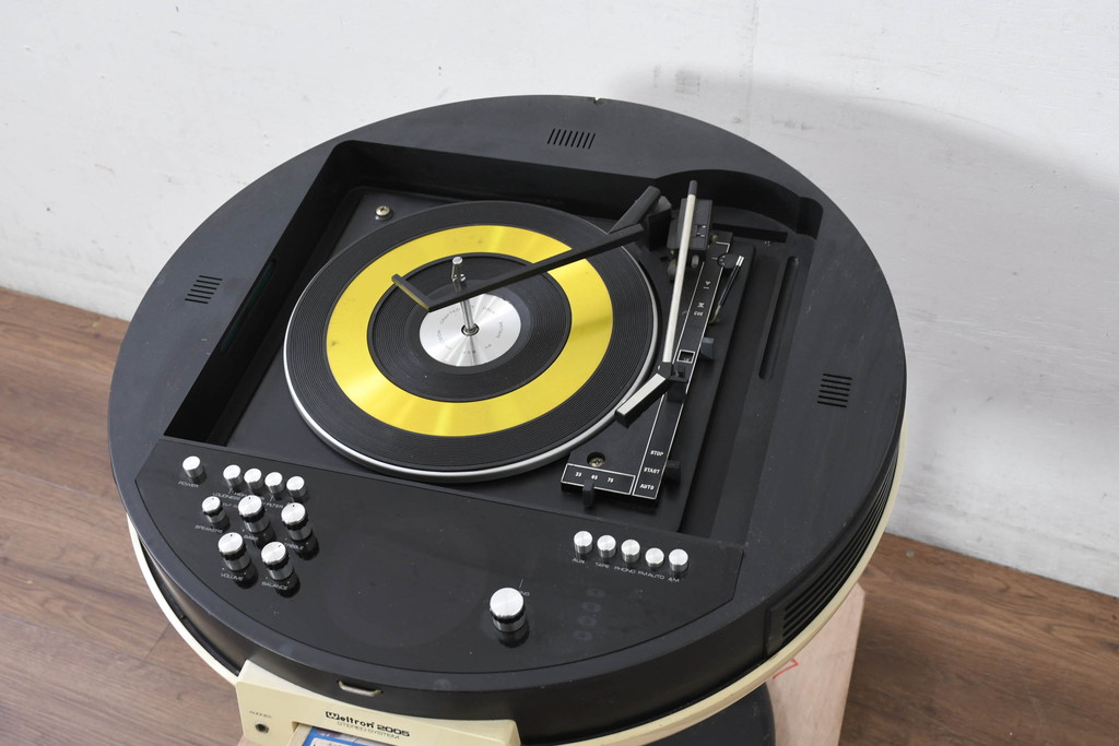 アメリカビンテージ　Weltron2005　stereo system record player スペースエイジな空間造りに最適なレコードプレイヤー(ディスプレイ、店舗什器、ヴィンテージ)(R-082434)