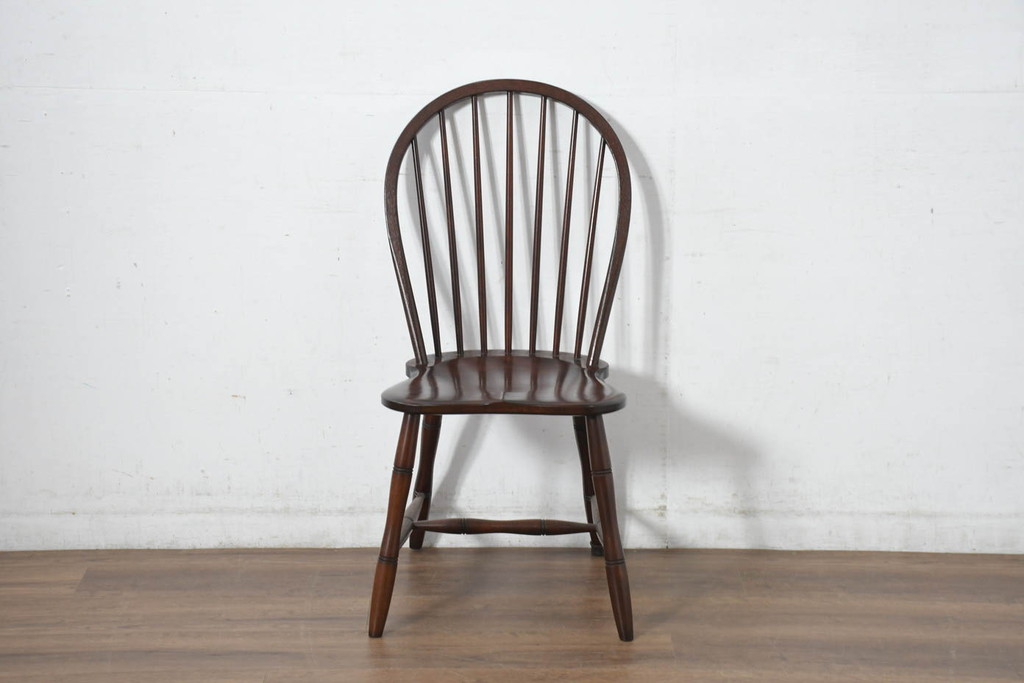 中古　超美品　松本民芸家具　シックな佇まいが魅力的な#72型・リーチチェア(ダイニングチェア、ウィンザーチェア、板座チェア、椅子、ウインザーチェア)(定価約98000円)(R-082684)