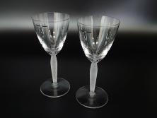 フランス　LALIQUE(ラリック)　ルーヴル　卓越した上品さをまとうワイングラス2客セット(クリスタル、ペア)(R-062125)