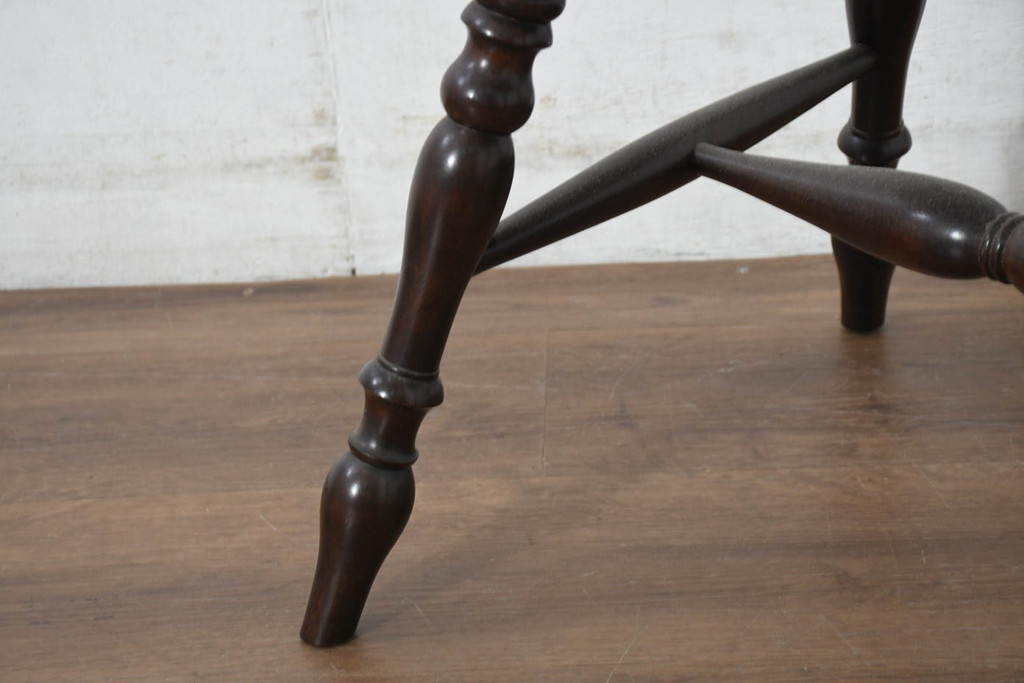 中古　美品　松本民芸家具　#1　クラシカルな安川式スピンドルチェア(ダイニングチェア、板座チェア、椅子、民芸家具)(定価約11万円)(R-082680)