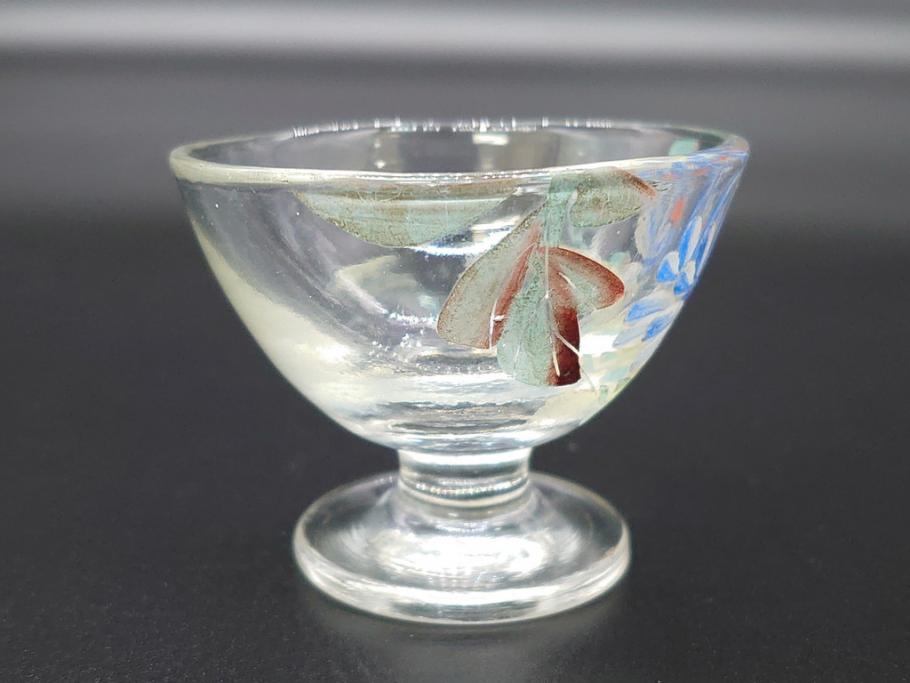 大正期 レトロ エナメル絵付け エナメル彩 花文 温かみのある