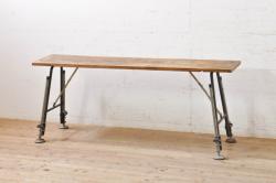 和製ビンテージ　高さが変えられる素朴な足場作業台(テーブル、デスク、アイアンテーブル、ヴィンテージ)(R-069187)