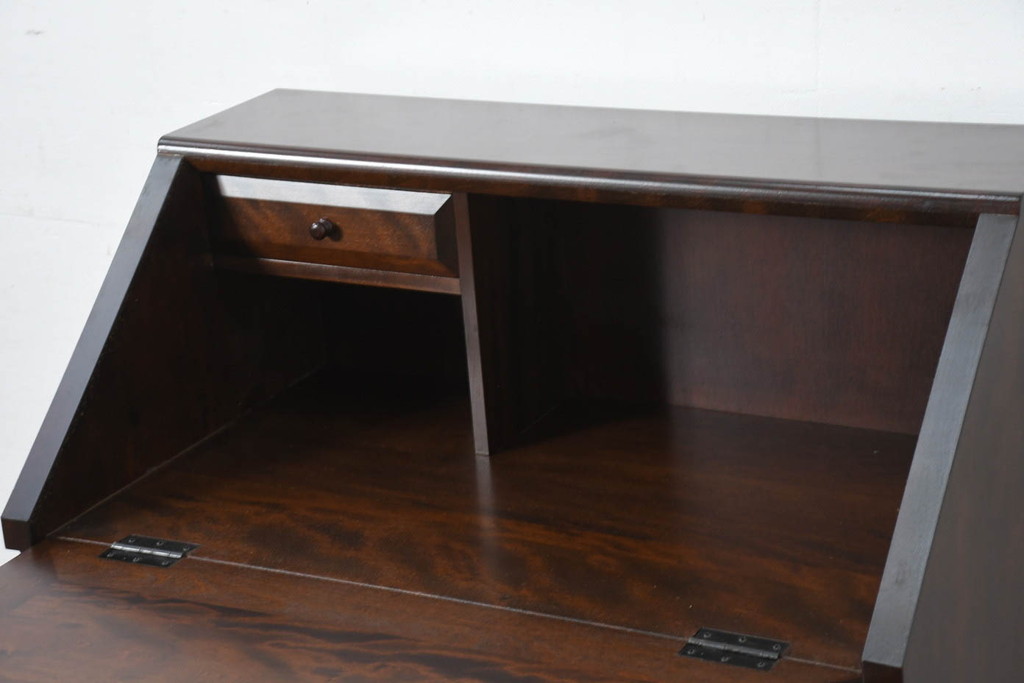 中古　超美品　松本民芸家具　#33A型　コンパクトなライティングビューロー(机、デスク、在宅用、在宅ワーク用、ワークデスク、引き出し)(定価約40万円)(R-082695)