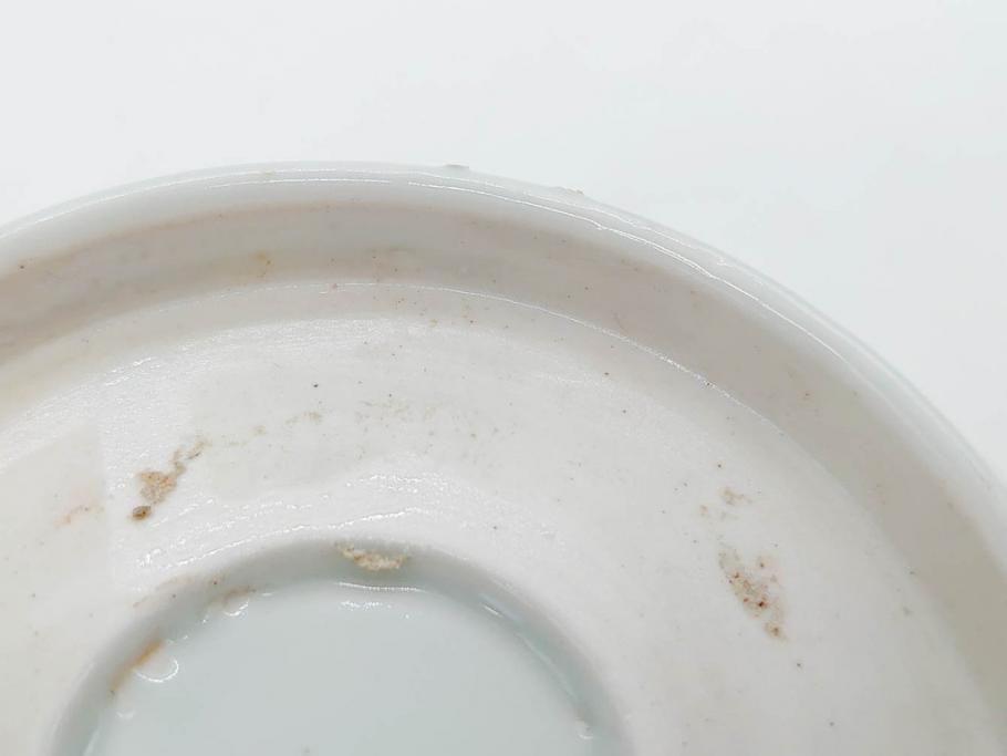 幕末〜明治期　古伊万里　染付　線描　約15cm　4.9寸　爽やかな印象を与えるなます皿5枚セット(中皿、和皿、和食器、四寸九分)(R-083063)
